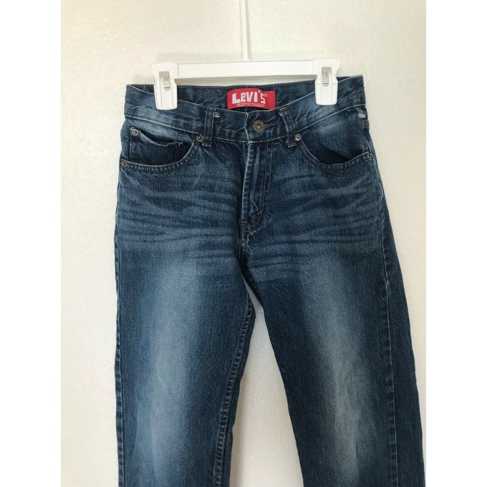 LEVI'S 505 Straight Leg Blue Jeans Boy's Size 12 Regular - Picture 2 of 7